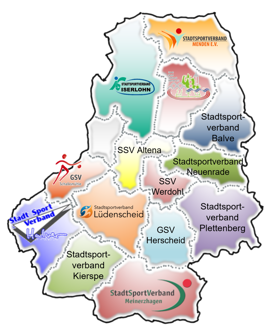 Eine Karte des MK mit den Logos der SSV GSV